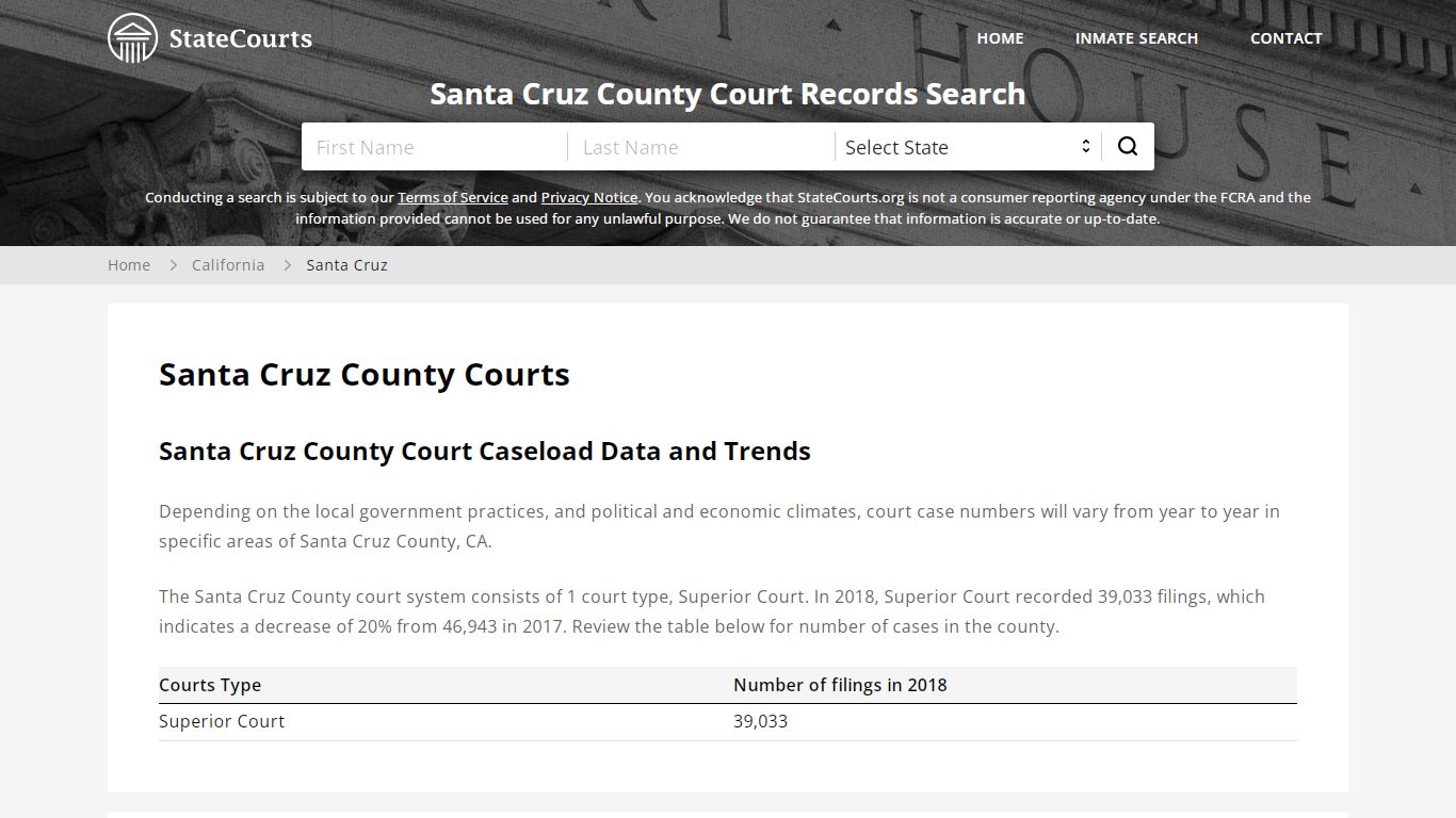 Santa Cruz County, CA Courts - Records & Cases - StateCourts